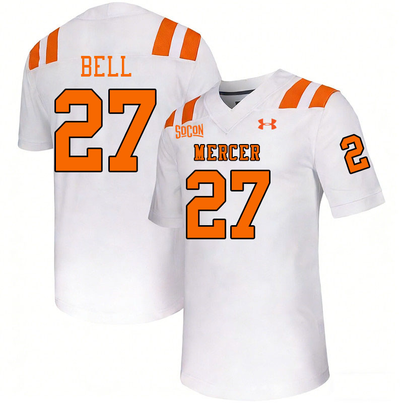 Mercer Bears #27 Micah Bell College Football Jerseys,Uniforms Stitched-White